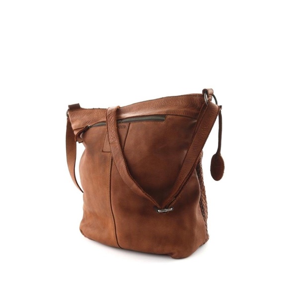 Elegant Brown Textured Shoulder Bag - Picture 4 of 16